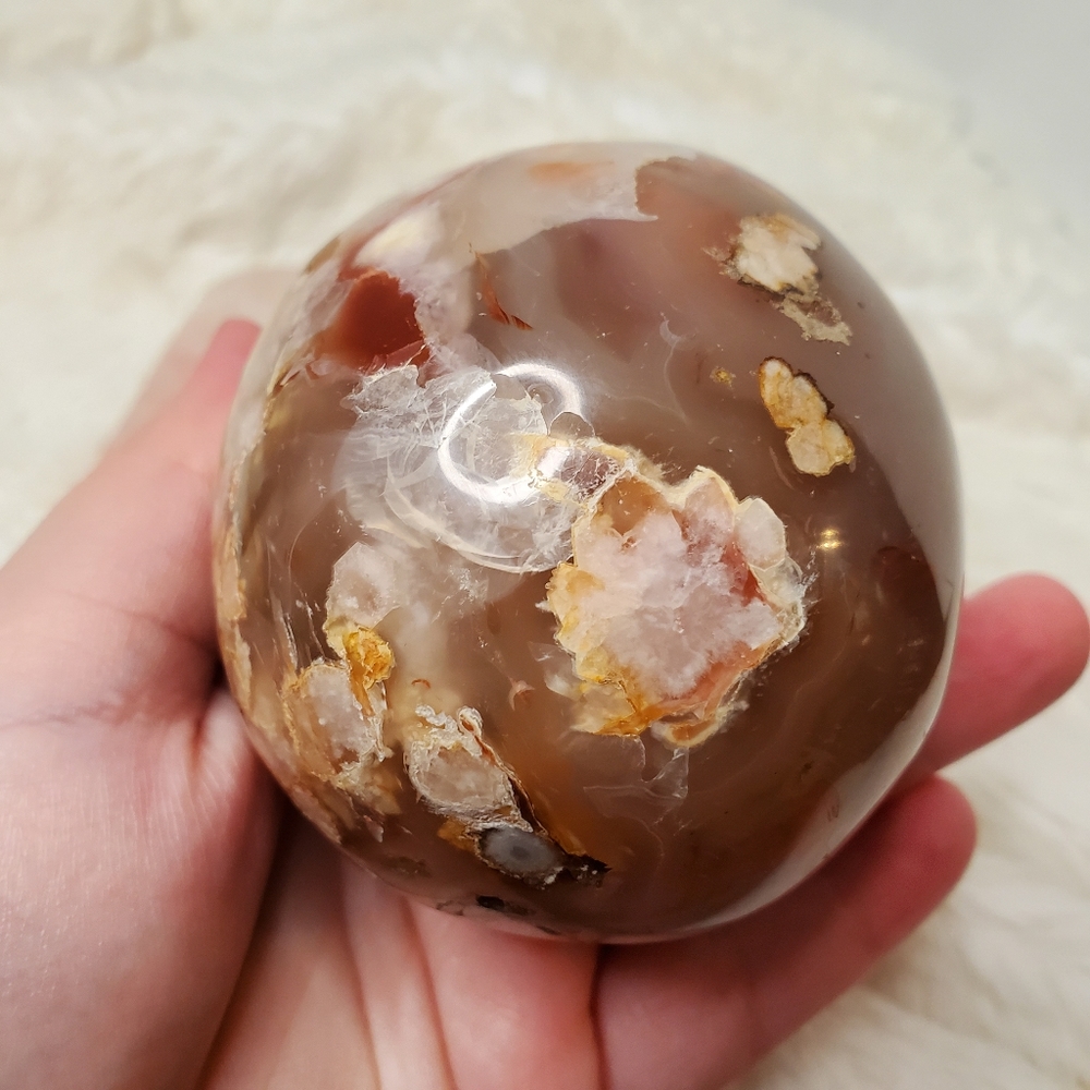 Large Sakura Flower Agate Egg - Picture 9 of 14